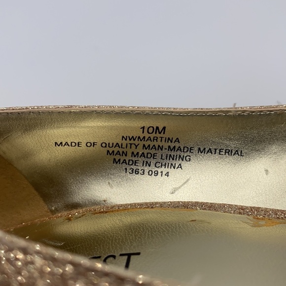 Nine West - Martina Gold Glitter Pointed Toe Heels Size 10 - Picture 10 of 16